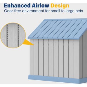 KAMABOKO Indoor & Outdoor Dog House, Large, Grey