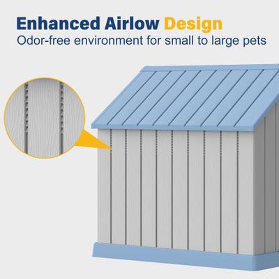 Show full view: KAMABOKO Indoor & Outdoor Dog House, Large, Grey slide 4 of 9