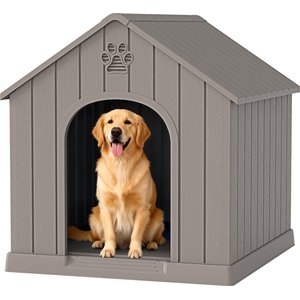 KAMABOKO Indoor & Outdoor Dog House, Large, Dark Grey