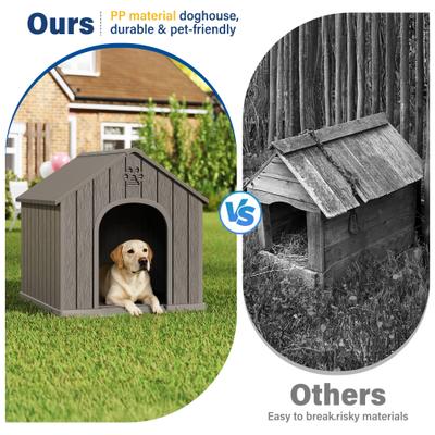 Show full view: KAMABOKO Indoor & Outdoor Dog House, Large, Dark Grey slide 7 of 9