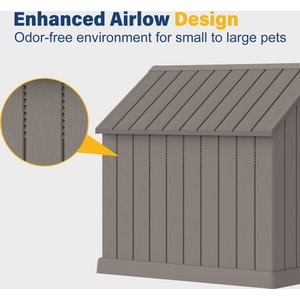 KAMABOKO Indoor & Outdoor Dog House, Large, Dark Grey