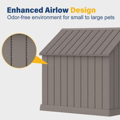 Show full view: KAMABOKO Indoor & Outdoor Dog House, Large, Dark Grey slide 4 of 9