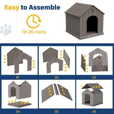 Show full view: KAMABOKO Indoor & Outdoor Dog House, Large, Dark Grey slide 3 of 9