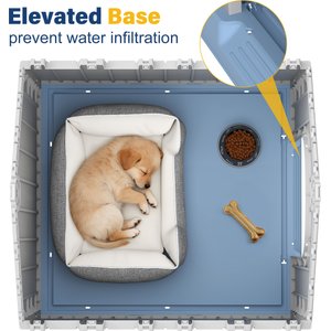 KAMABOKO Indoor & Outdoor Dog House, Large, Grey