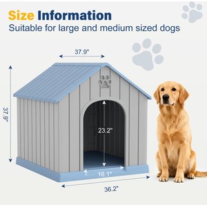 KAMABOKO Indoor & Outdoor Dog House, Large, Grey