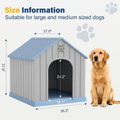 Show full view: KAMABOKO Indoor & Outdoor Dog House, Large, Grey slide 2 of 9