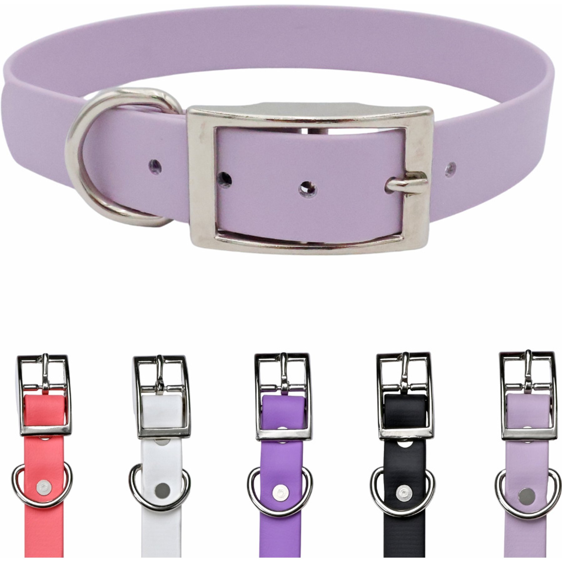 Tailr Premium BioThane Waterproof Dog Collar, Pleasant Plum, Extra Large: 18 to 21-in neck, 1-in wide