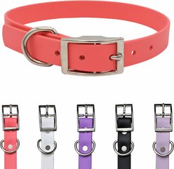 Tailr Premium BioThane Waterproof Dog Collar, Coral, Large: 15 to 18-in neck, 3/4-in wide