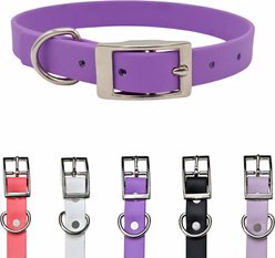 Tailr Premium BioThane Dog Collar, Bright Lavender, Medium: 12 to 15-in neck, 5/8-in wide