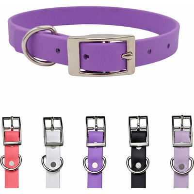 Tailr Tailr Premium BioThane Waterproof Dog Collar, Bright Lavender, Medium: 12 to 15-in neck, 5/8-in wide