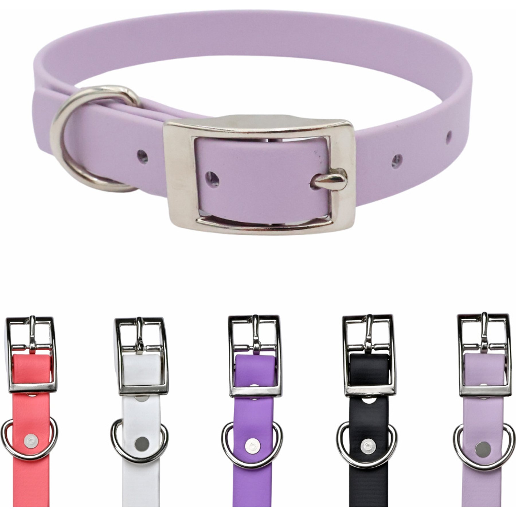 Tailr Premium BioThane Waterproof Dog Collar, Pleasant Plum, Medium: 12 to 15-in neck, 5/8-in wide