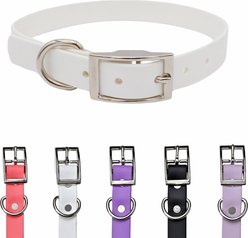 Tailr Premium BioThane Dog Collar, White, Large: 15 to 18-in neck, 3/4-in wide