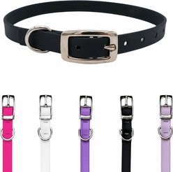 Tailr Premium BioThane Dog Collar, Black, Small: 8 to 12-in neck, 3/8-in wide