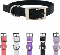 Tailr Premium BioThane Waterproof Dog Collar, Black, Medium: 12 to 15-in neck, 5/8-in wide slide 1 of 8