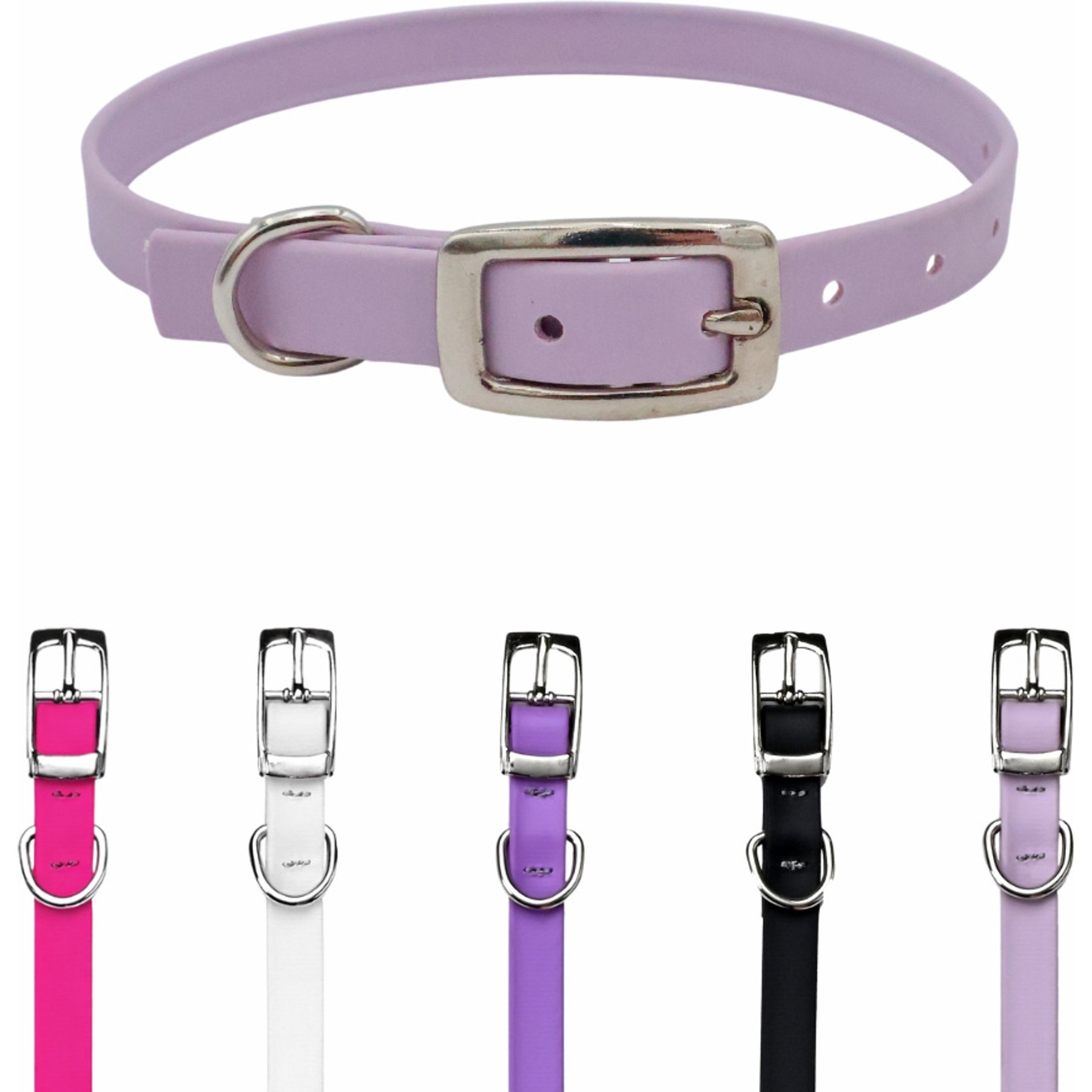 Tailr Premium BioThane Waterproof Dog Collar, Pleasant Plum, Small: 8 to 12-in neck, 3/8-in wide