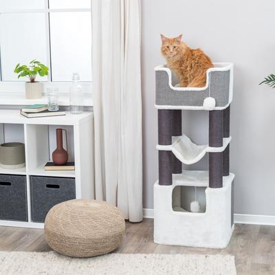 Show full view: TRIXIE Lucano 43.5-in Plush Cat Tree, Cream/Gray slide 5 of 9