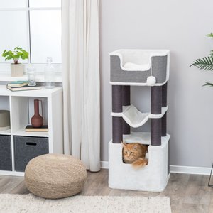 TRIXIE Lucano 43.5-in Plush Cat Tree, Cream/Gray