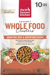 The Honest Kitchen Human Grade Grain-Free Beef Whole Food Clusters Dry Dog Food, 10-lb bag