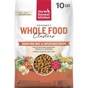 The Honest Kitchen Human Grade Grain-Free Beef Whole Food Clusters Dry Dog Food, 1-lb bag