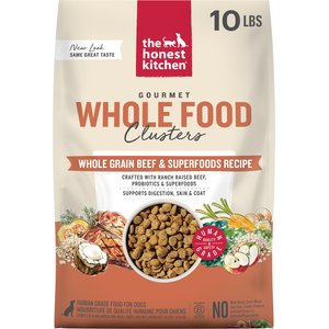 The Honest Kitchen Human Grade Whole Food Clusters Whole Grain Beef & Oat Dry Dog Food, 10-lb bag