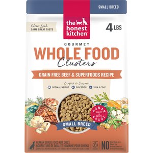 The Honest Kitchen Human Grade Whole Food Clusters Small Breed Grain-Free Beef Dry Dog Food, 4-lb bag