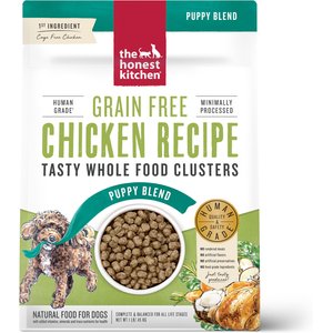 The Honest Kitchen Human Grade Whole Food Clusters Chicken Recipe Puppy Blend Grain-Free Dehydrated Dog Food, 1-lb bag