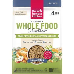 The Honest Kitchen Human Grade Whole Food Clusters Chicken Recipe Small Breed Grain-Free Dog Food, 4-lb bag