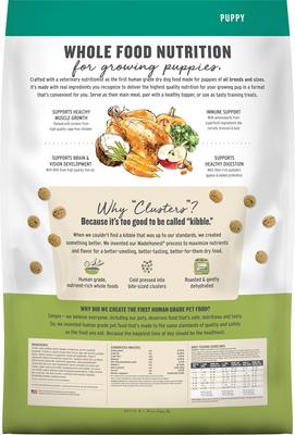 Show full view: The Honest Kitchen Human Grade Whole Food Clusters Chicken Recipe Puppy Blend Grain-Free Dehydrated Dog Food, 20-lb bag slide 3 of 13