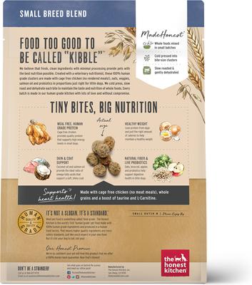 Show full view: The Honest Kitchen Human Grade Food Clusters Whole Grain Chicken & Oat Recipe Small Breed Dog Food, 1-lb bag slide 3 of 12