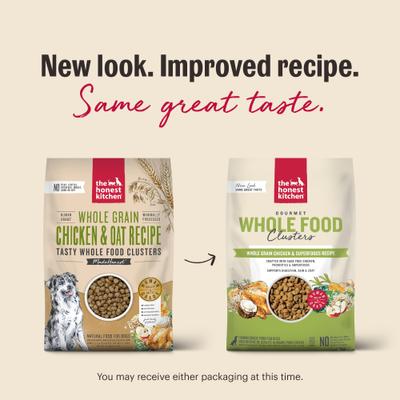Show full view: The Honest Kitchen Human Grade Food Clusters Whole Grain Chicken & Oat Recipe Dog Food, 20-lb bag slide 4 of 12