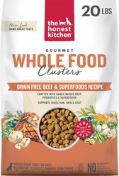 The Honest Kitchen Human Grade Grain-Free Beef Whole Food Clusters Dry Dog Food, 20-lb bag