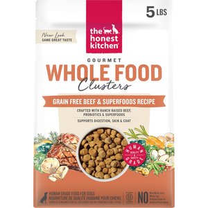 The Honest Kitchen Human Grade Grain-Free Beef Whole Food Clusters Dry Dog Food, 5-lb bag