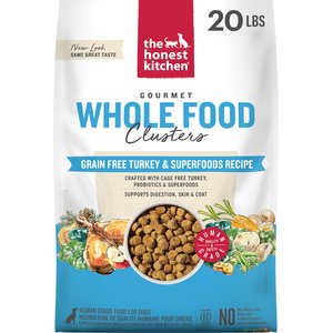 The Honest Kitchen Human Grade Grain-Free Turkey Whole Food Clusters Dry Dog Food, 20-lb bag