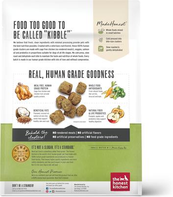 Show full view: The Honest Kitchen Human Grade Grain-Free Chicken Whole Food Clusters Dry Dog Food, 1-lb bag slide 3 of 13