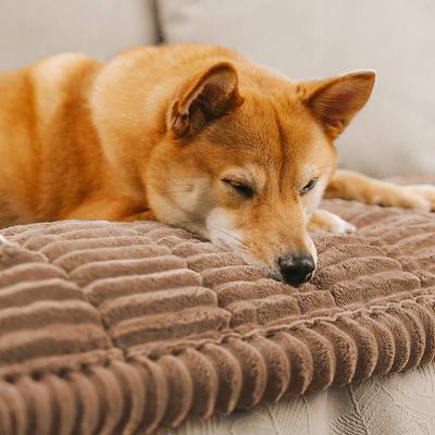 Show full view: FunnyFuzzy Soft Flannel Breathable Sofa Seat Pad, 35.4 x 63-in, Brown slide 2 of 4