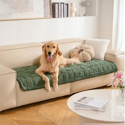 FunnyFuzzy Soft Flannel Breathable Sofa Seat Pad, 35.4 x 63-in, Dark Green slide 1 of 5
