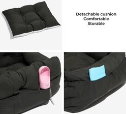 FunnyFuzzy Portable Leisure Outing Car Double Seat Travel Dog Bed, Blue Stripe slide 2 of 9