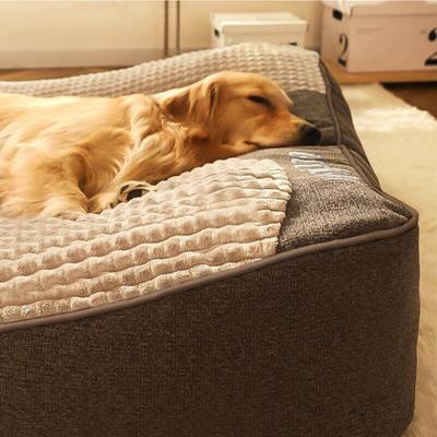 Show full view: FunnyFuzzy Scratch-Resistant Orthopedic Dog Cushion Bed, XXX-Large, Brown slide 4 of 10