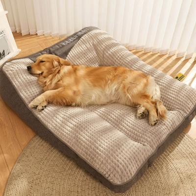 Show full view: FunnyFuzzy Scratch-Resistant Orthopedic Dog Cushion Bed, XXX-Large, Brown slide 6 of 10