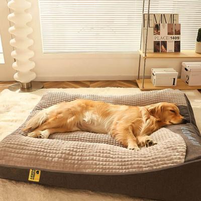 Show full view: FunnyFuzzy Scratch-Resistant Orthopedic Dog Cushion Bed, XXX-Large, Brown slide 3 of 10