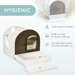 Zeus & Ruta Cat Litter Box with Lid, Scoop & Filter, White slide 2 of 5