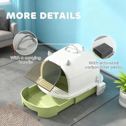 Zeus & Ruta Cat Litter Box with Lid, Scoop & Deodorizing Bags, Green slide 2 of 6