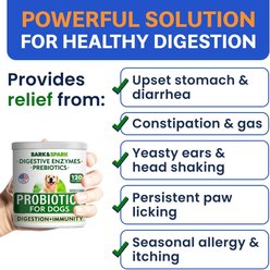 Bark&Spark Probiotics & Digestive Enzymes Fiber & Digestion & Gut Health Chew Supplement for Dogs, 120 count slide 2 of 7