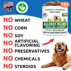 Bark&Spark Allergy Relief & Anti Itch Relief with Omega 3 Skin & Coat Fish Oil Chew Supplement for Dogs, 180 count slide 2 of 8
