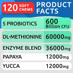 Bark&Spark Grass Burn Spot Chews for Dogs & Urine Neutralizer & Grass Saver with Probiotics & Digestive Enzymes Chew Supplement for Dog, 120 count slide 2 of 8