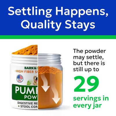 Show full view: Bark&Spark Pumpkin Powdered Fiber & Stool Softener Diarrhea & Constipation Supplement for Dogs, 8.1-oz bag slide 9 of 11