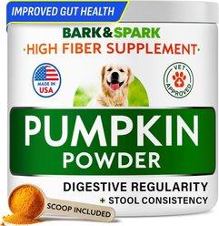 Bark&Spark Pumpkin Powdered Fiber & Stool Softener Diarrhea & Constipation Supplement for Dogs, 8.1-oz bag