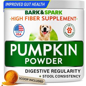 Bark&Spark Pumpkin Powdered Fiber & Stool Softener Diarrhea & Constipation Supplement for Dogs, 8.1-oz bag
