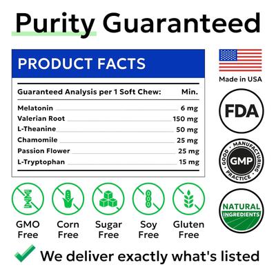 Show full view: Bark&Spark Calming Melatonin Stress Anxiety Relief & Sleep Aid Chew Supplement for Dogs, 120 count slide 4 of 10