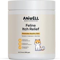Aniwell Feline Itch Relief Natural Formula for Itching & Skin Discomfort Chew Supplement for Cats, 60 count